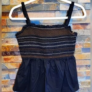 Old Navy black smocked tank